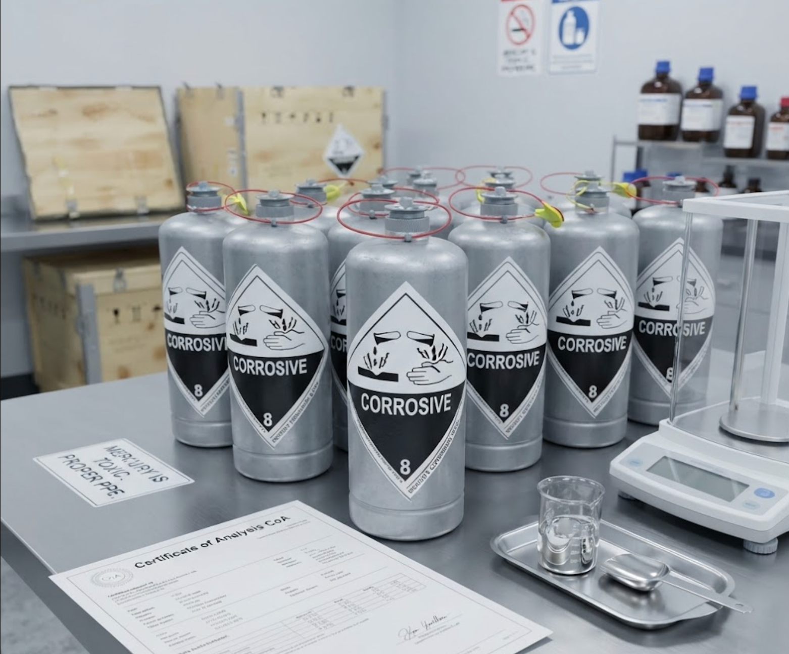 UN2809 Compliant Flask Packaging